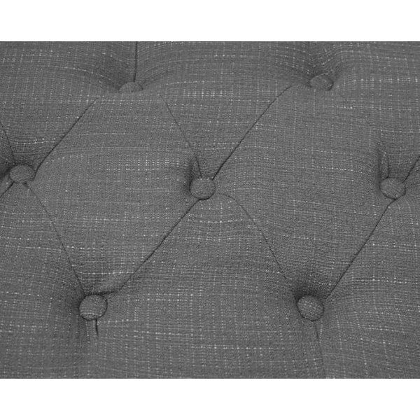 Taburet fodskammel Chesterfield med polstring i vandafvisende stof 39 x 77 x 47 mørkegrå