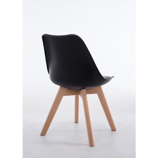 Ruokapöydän tuoli x1 skandinaavinen design PVC:stä ja mustasta muovista, 4-jalkainen vaaleasta puusta 10_0003269 kastanj