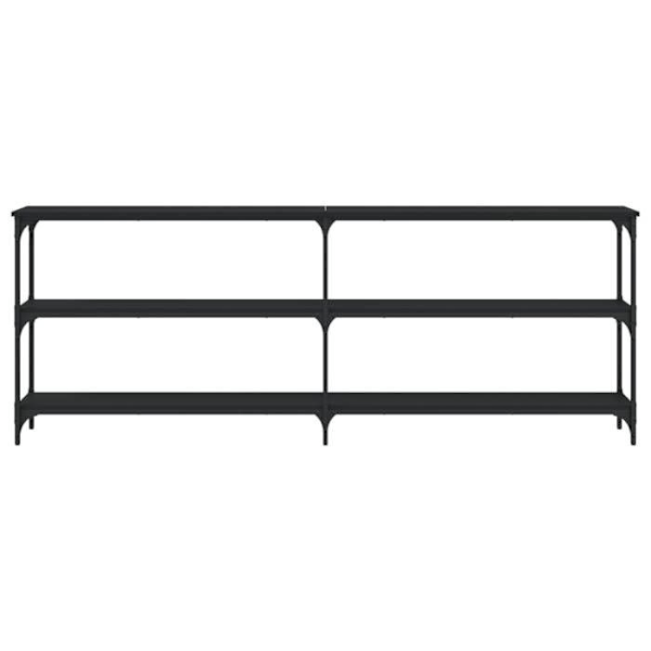 Sisäänkäynnin konsolipöytä, tyylikäs muotoilu ja hyllyt, 200 x 29 x 75 cm, rakennusmateriaali insinööripuu ja metalli, DEC032132 kastanj