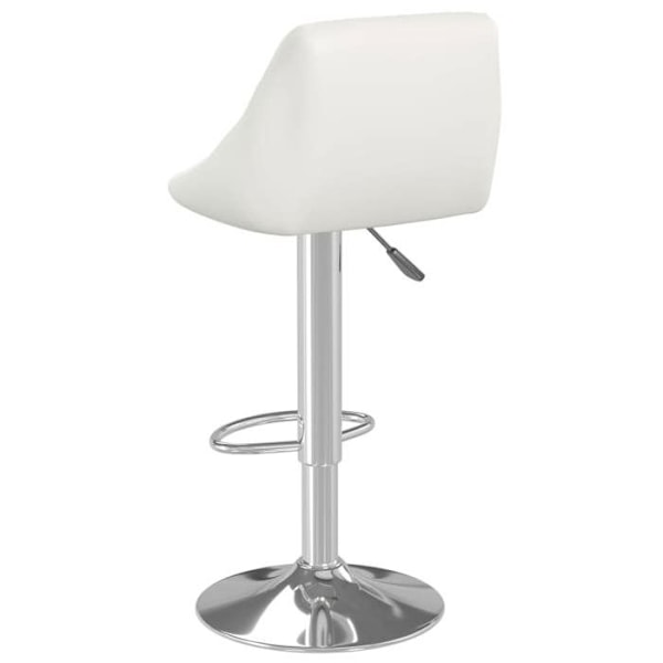 Taburett x1 hög stol med diamantstygn i vitt PVC och stål DEC029445 Vit