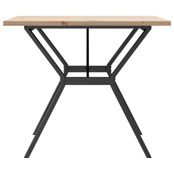 Spisebord i industriel design køkken 90 x 90 x 75,5 cm, massiv fyrretræ og stål, DEC036843 kastanj