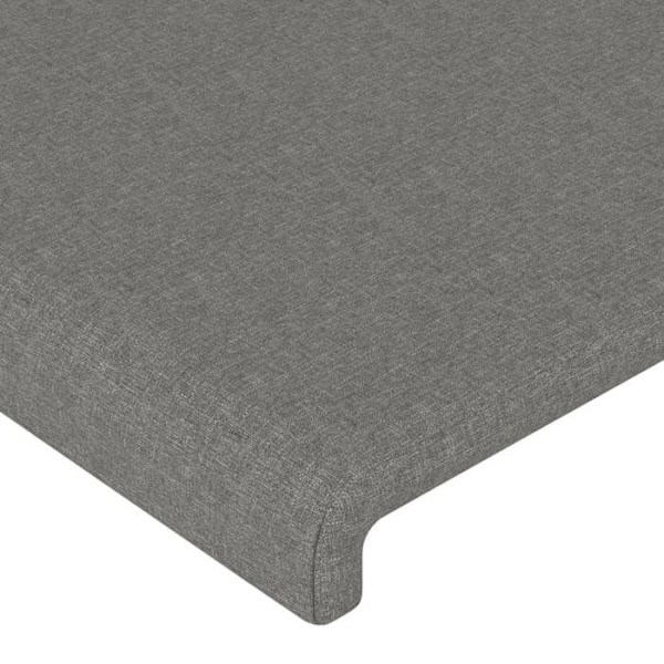 Hovedgærde til seng, soveværelse, møbel med sidekant 103 x 16 x 118/128 mørkegrå stof Mörkgrå