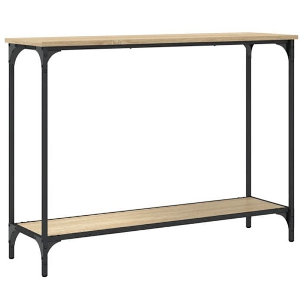 Entréemøbel konsolbord design elegant 101 x 30,5 x 75 cm ingeniørtræ og metal DEC031922 kastanj