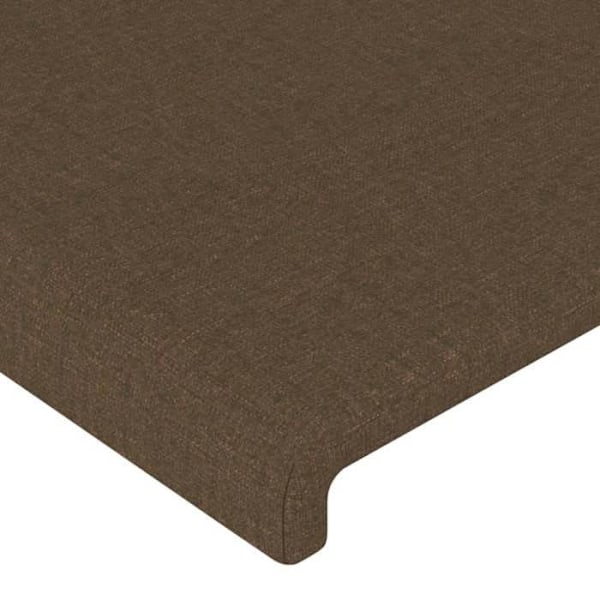 Sänggavel med LED, 144 x 5 x 78/88, mörkbrun tyg, sovrumsmöbel