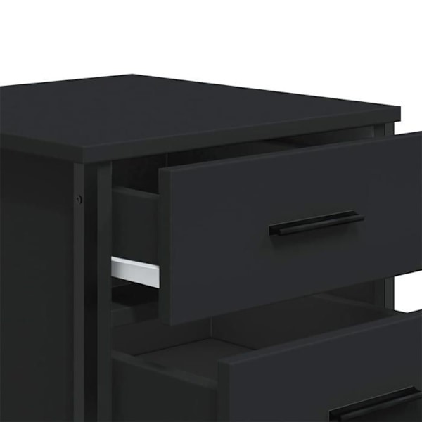 Sæt af 2 sengeborde med skuffer 40 x 41 x 40 cm sort ingeniørtræ og metal DEC035582 kastanj