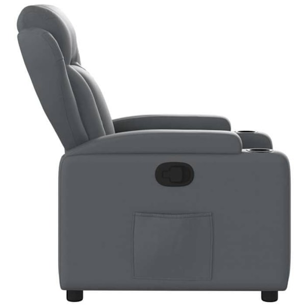 Fauteuil relax TV med komfortabel polstring og manuel hældningsfunktion i grå PVC DEC027978 Grå