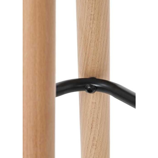 Bar lounge stool x1 design i skandinavisk stil med taupe stofsæde, ben i træ og fodstøtte i metal 10_0004916 kastanj