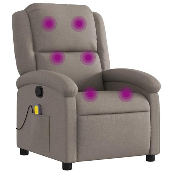 TV-avslappningsfåtölj med massagefunktion, justerbar, 6 massagespunkter, i taupe tyg DEC027107 Mol