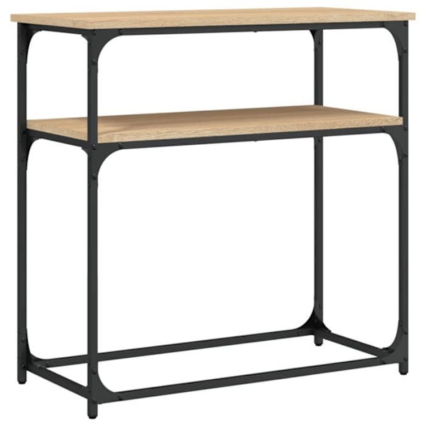 Toiminnallinen ja tyylikäs konsolipöytä hyllyillä 75 x 35,5 x 75 cm engineered wood ja metalli DEC031958 kastanj