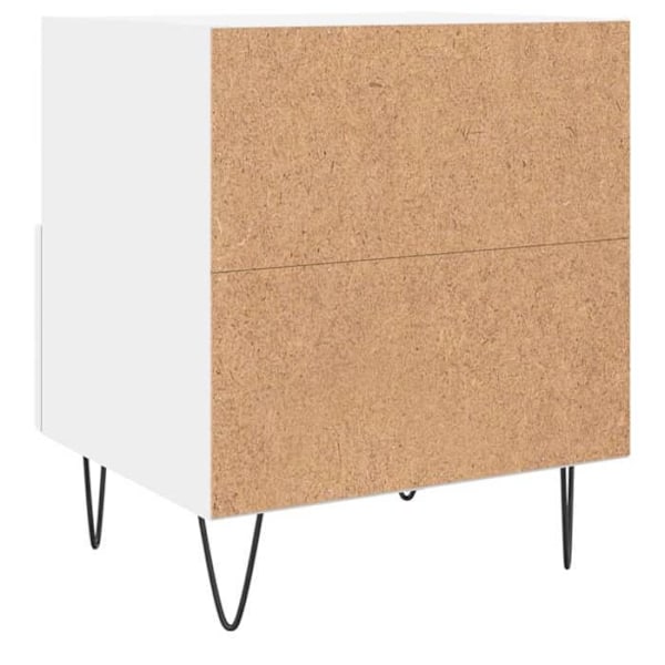 Sæt af 2 natborde med skuffe og åbent rum 40 x 35 x 47,5 cm hvidt ingeniørtræ DEC034922 Vit