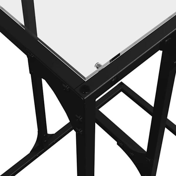 Side table end of sofa 40 x 30 x 61,5 cm stål og gennemsigtigt glas DEC032343 Transparent