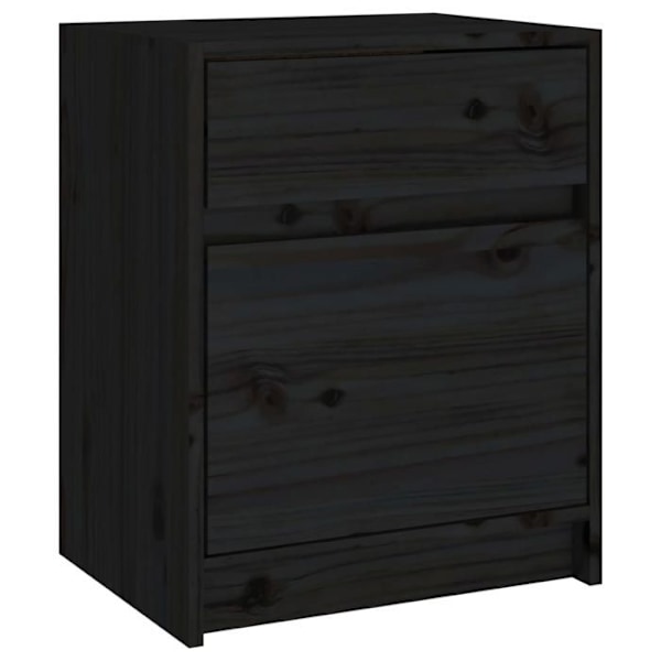 2 kpl yöpöytiä, joissa on laatikko ja ovi 40 x 31 x 50 cm mustaa mäntyä DEC035516 kastanj