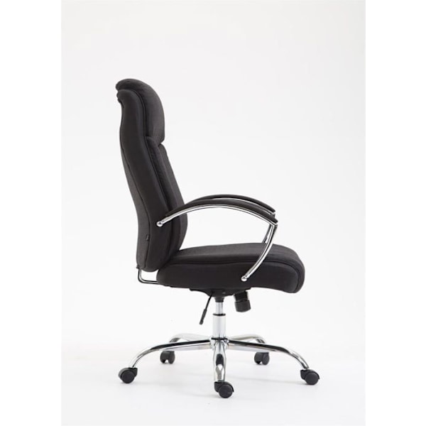 XL kontorstol med vippefunktion, drejemechanisme i sort stof og krommetal 10_0002710 Metall