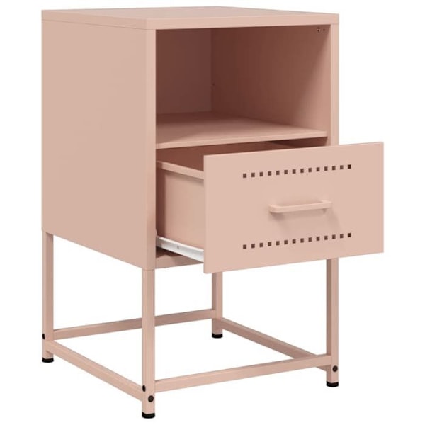 2 kpl yöpöytiä laatikolla ja avoimella lokero, mitat 36 x 39 x 60,5 cm, vaaleanpunainen teräs DEC035636 Rosa