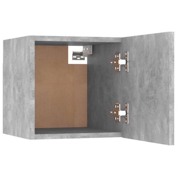 Væghængt natbord med opbevaringsrum med dør 30,5 x 30 x 30 cm gråt ingeniørtræ DEC033965 kastanj