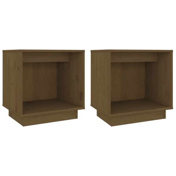 2 kpl yöpöytiä avotilalla 40 x 30 x 40cm mäntypuusta, hunajapintainen DEC035917 kastanj