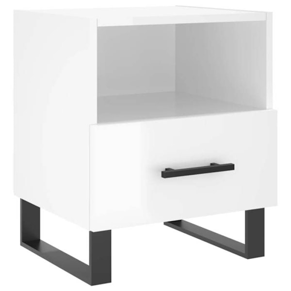 Set med 2 sängbord med låda och öppet fack 40 x 35 x 47,5 cm vit ingenjörsträ DEC035001 Vit