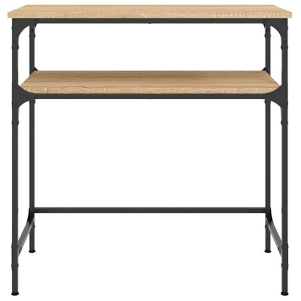 Toiminnallinen ja tyylikäs konsolipöytä hyllyillä 75 x 35,5 x 75 cm, insinööripuun ja metallin DEC031959 kastanj