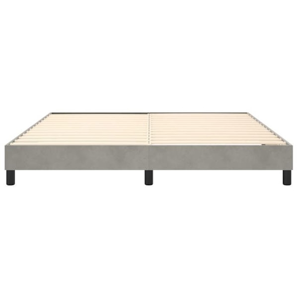 Sängram - Ej specificerad - 160x200 cm - Ljusgrå sammet - 2 platser - Boxsäng Ljusgrått