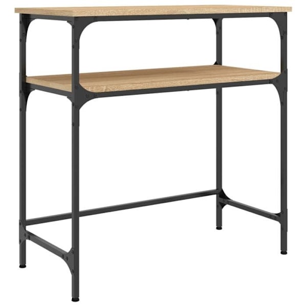 Toiminnallinen ja tyylikäs konsolipöytä hyllyillä 75 x 35,5 x 75 cm, insinööripuun ja metallin DEC031959 kastanj
