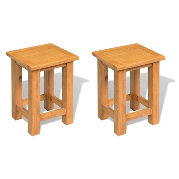 Set med 2 sidobord för växter 27x 24x37 cm i mörk ek DEC032606 kastanj