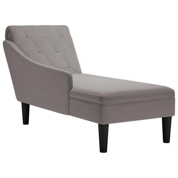 Meridienne chaise longue til indendørs brug med pude og højre armlæn i taupe stof DEC026264 Mol