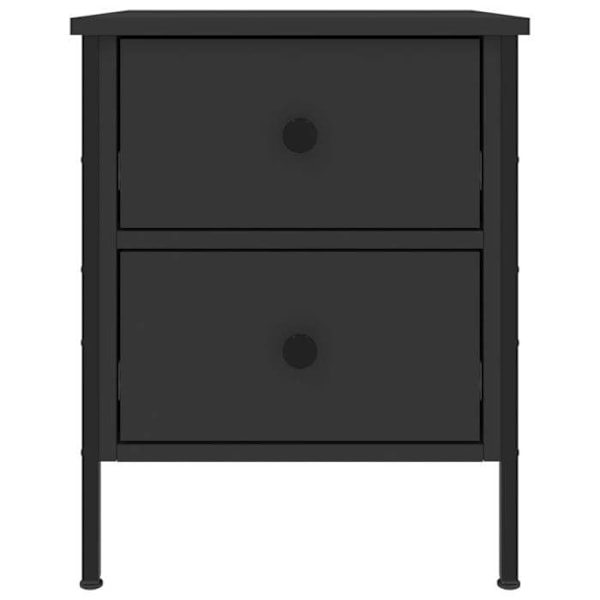 Sæt med 2 nat borde med to skuffer 40 x 42 x 50 cm ingeniør træ sort og jern DEC035585 kastanj