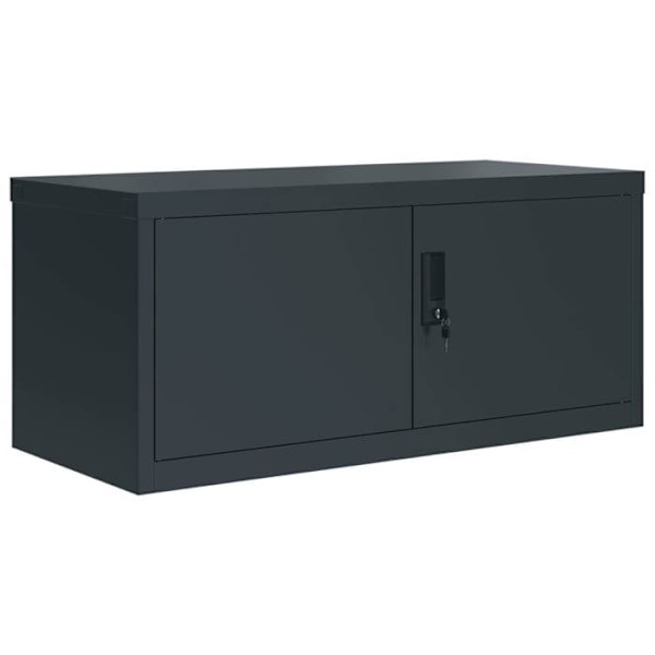 Caissons à tiroirs meuble de bureau portes verrouillables 90 x 40 x 40 cm en acier anthracite DEC024507 Guld