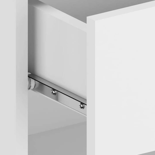 Væghængt natbord med skuffe og hylde 46 x 29,5 x 30 cm i hvidt ingeniertræ DEC034231 Vit