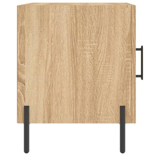 Sæt med 2 natborde med skab med låge 40 x 40 x 50 cm ingeniørtræ i egetræfarve og jern DEC035274 kastanj