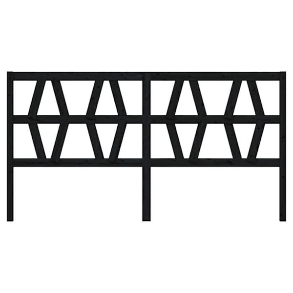 Hovedgærde - Fyrretræ - Sort - 206 cm - Moderne design - 100 cm højde Svart
