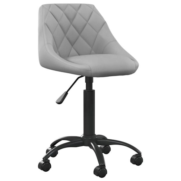 Arbejdshenjeseat med hjul i lys grå fløjl DEC025041 Grå