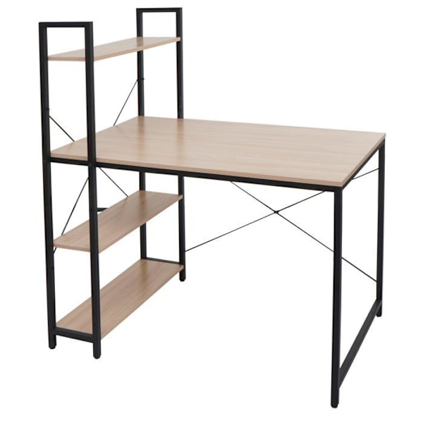 Bureau med hylde bord til computer 100 x 60 cm MDF og metal 04_0006013 Metall