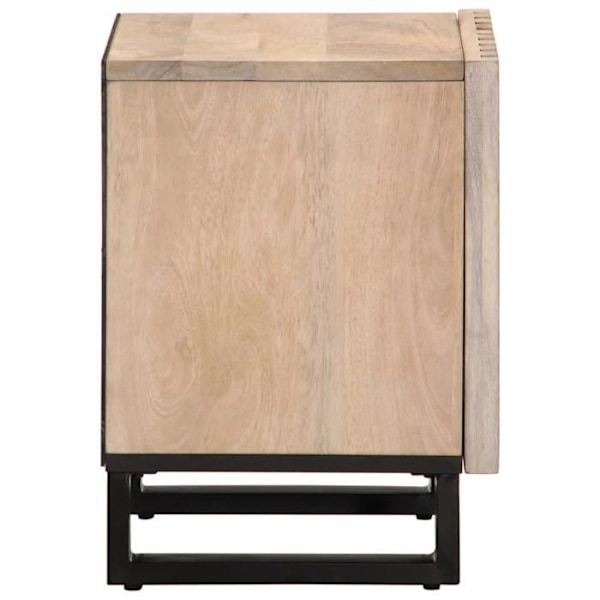 2 kpl yöpöytiä ovikompartimentilla 40 x 34 x 46 cm valkaistu mango-puu ja teräs DEC034797 Vit