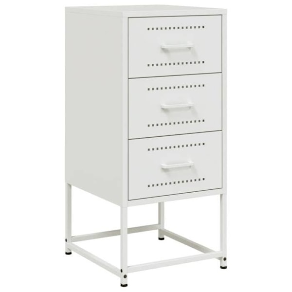 Natteskab med 3 skuffer 36 x 39 x 78 cm i hvidt stål DEC033316 Vit