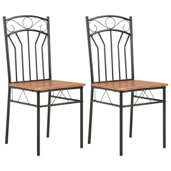 Matstolar - Set med 2 - Brun - MDF - Klassisk design - Inomhus kastanj