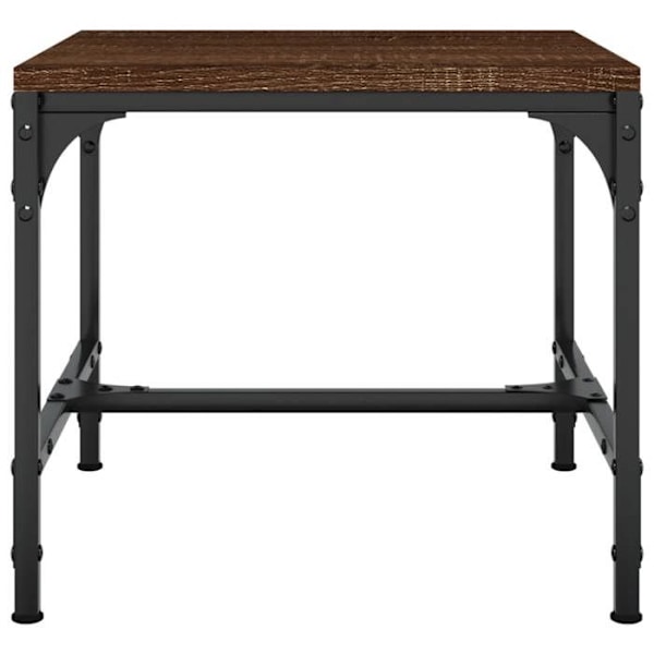 Sæt med 2 sideborde 40 x 40 x 35 cm ingeniørtræ farve egetræ brun DEC031306 kastanj