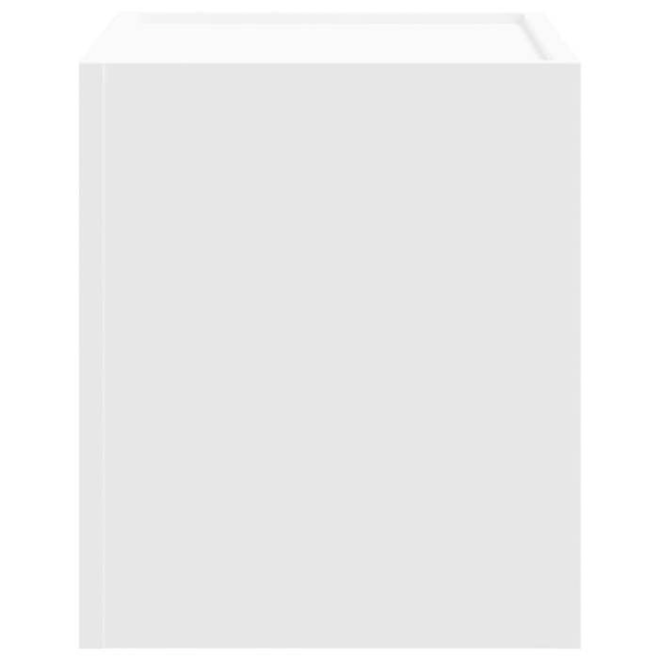 Seinäviereinen yöpöytä kahdella laatikolla 45 x 30 x 35 cm valkoinen tekninen puu DEC034226 Vit