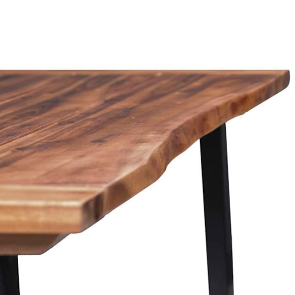 Teollinen design ruokapöytä 180 x 90 cm massiivista akasiapuuta öljyyn viimeisteltynä ja metallia DEC036778 kastanj