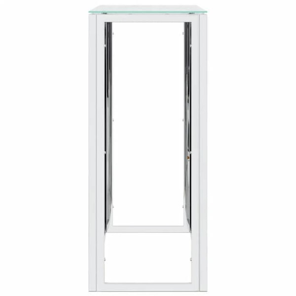Toimiva ja tyylikäs konsolipöytä 110 x 30 x 70 cm ruostumatonta terästä hopeana ja lasia DEC031503 Silver