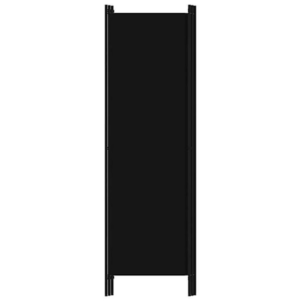 Paravent separator af rum, skillevæg 3 paneler 150 x 180 cm i sort stof og jern DEC030798 Svart