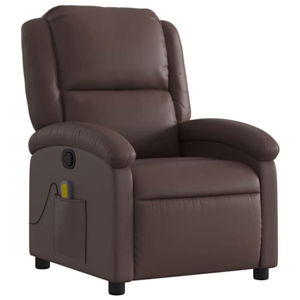 Afslapningsstol til TV med massagefunktion, 6 massagepunkter i brun PVC DEC026995 kastanj