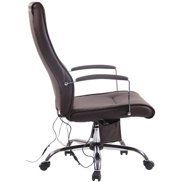 Kontorstol på hjul med massagefunktion og balancemekanisme i brun PVC 10_0002605 kastanj