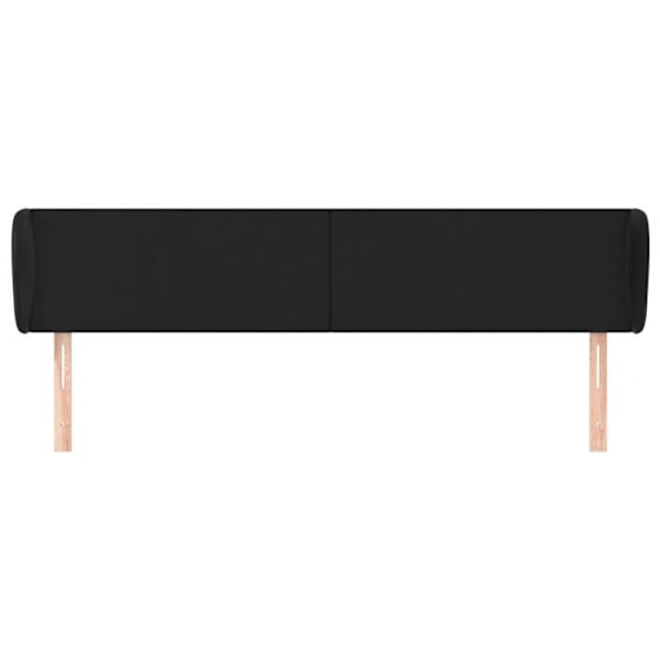 Hovedgavl til seng med sidemåtte 163 x 23 x 78/88 syntetisk sort