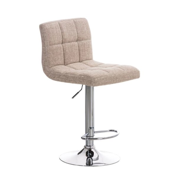 Barstol x1 med justerbar fodstøtte moderne design i creme stof 10_0000051 Grädde