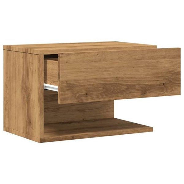 Væglampebord med skuffe og hylde 46 x 29,5 x 30 cm ingeniørtræ, egefarve DEC034244 kastanj