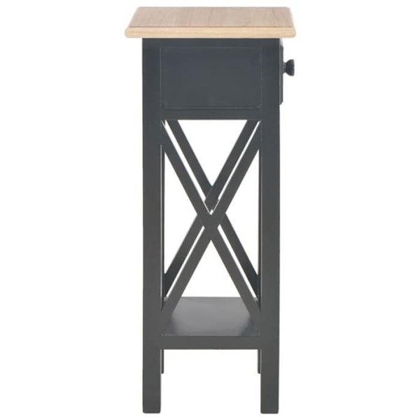 Side table for the end of the sofa with drawer 27 x 27 x 65,5 cm MDF + black pine wood DEC032475 kastanj