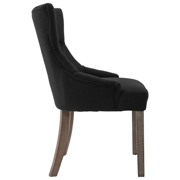 Matstolar - Modern design - Set om 2 - Svart tyg - Optimal komfort - Samtida stil Svart