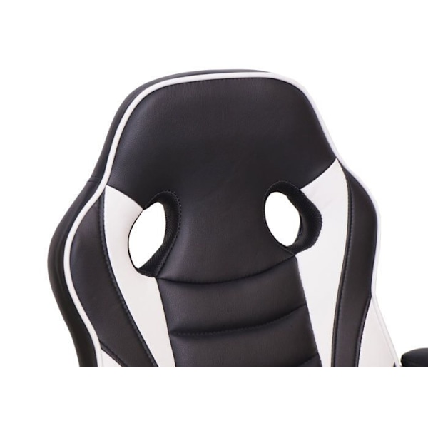 Ergonomisk svängbar spelarbetsstol med hjul, justerbar höjd, syntetiskt material i svart/vitt 04_0001840 Vit