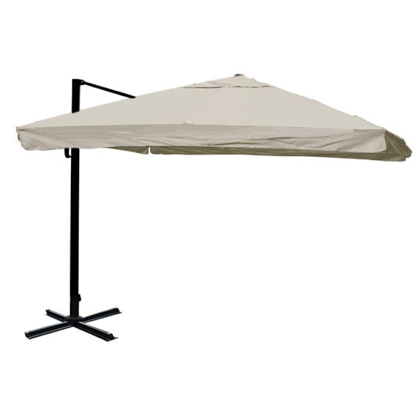 Parasol til restaurationsbrug 3,5x3,5m (Ø4,95m) polyester aluminium/stål 25kg grå creme uden fod 04_0003287 Grädde